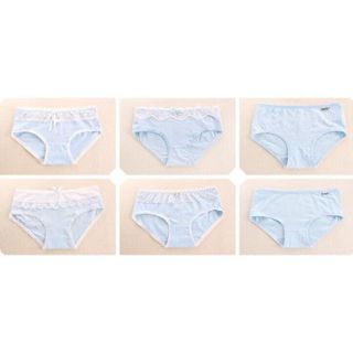 Hộp quà tặng 6 quần lót nữ cotton xinh xắn - Set màu xanh da trời