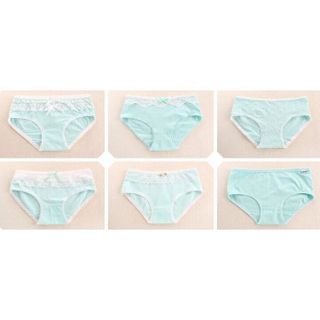 Hộp quà tặng 6 quần lót nữ cotton xinh xắn - Set màu xanh lá