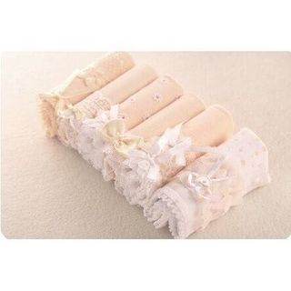 Hộp quà tặng 6 quần lót nữ cotton xinh xắn - Set màu vàng