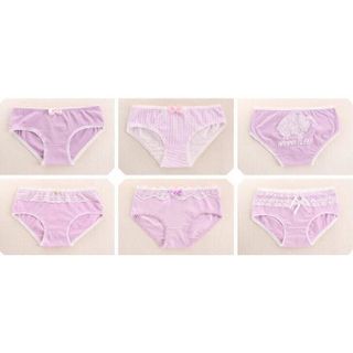 Hộp Quà Tặng 6 Quần Lót Nữ Cotton Xinh Xắn - Set Màu Tím