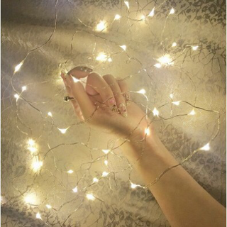 Dây đèn Fairy Light đom đóm chipsbling 10 mét dùng pin vàng nắng