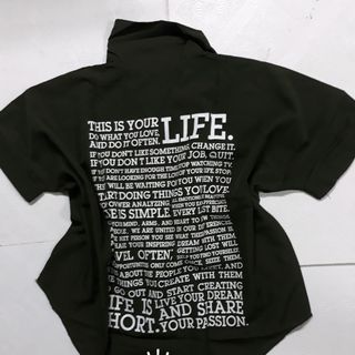 áo Sơmi voan chữ sau lưng