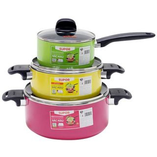 Bộ 3 Nồi Chống Dính Supor S08A-T3