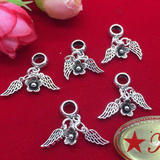 Charm bạc 925 hoa và cánh thiên thần - MSP 668 giá sỉ