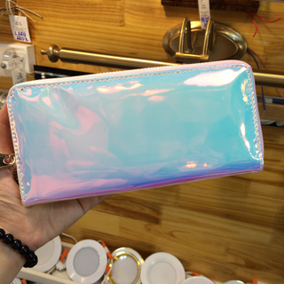 Ví hologram dáng dài 20cm khoá kéo