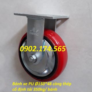 Bánh xe PU Hàn Quốc phi 150 cố định giá sỉ