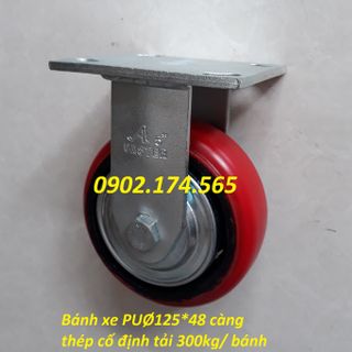 Bánh xe PU Hàn Quốc phi 125 cố định giá sỉ