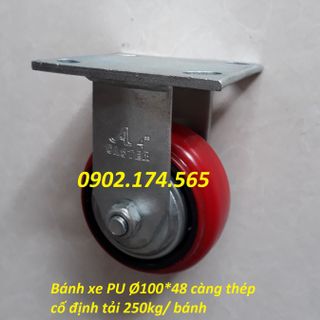 Bánh xe PU Hàn Quốc phi 100 cố định giá sỉ