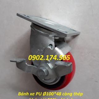 Bánh xe PU Hàn Quốc phi 100 có khóa giá sỉ