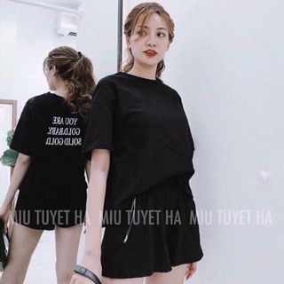 SET ÁO THUN CHỮ KÈM QUẦN SHORTS