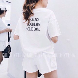 SET ÁO THUN CHỮ KÈM QUẦN SHORTS