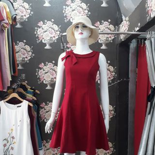 đầm xòe 8 mảnh nơ