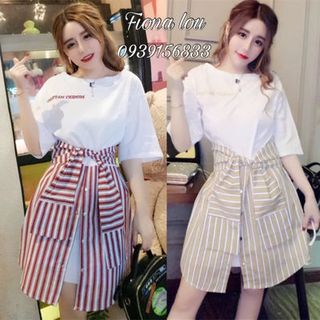đầm suông phối giả váy