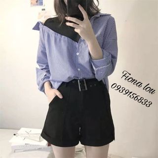 áo sơmi phối lưới và len