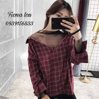 áo sơmi phối lưới và len