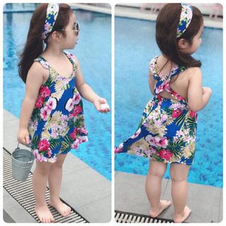 Váy lanh đan lưng cho bé 1-7T