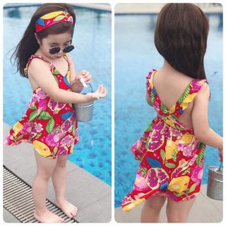Váy lanh đan lưng cho bé 1-7T