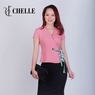 Áo vạt lệch buộc nơ