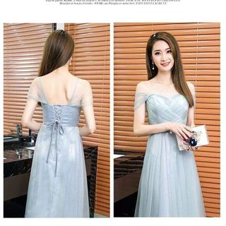 ĐẦM MAXI TRỄ VAI LƯỚI XẾP XANG NGỌC Y HÌNH