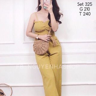 SET QUẦN ỐNG RỘNG ÁO DÂY NHÚN