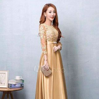 ĐẦM MAXI TAY LỠ THÊU HOA 3D