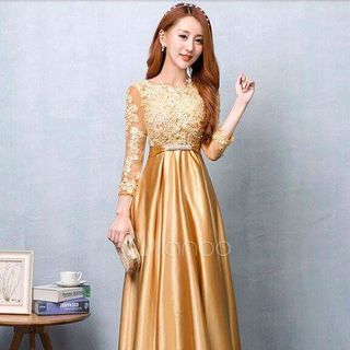 ĐẦM MAXI TAY LỠ THÊU HOA 3D