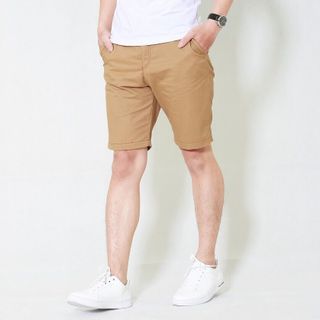 Quần short kaki nam HQ chất vải đẹp màu be - xưởng sản xuất quần short nam Hà Nội giá sỉ
