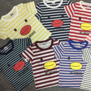 Áo kẻ sọc hình mặt cười cho bé trai bé gái size 1-7