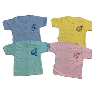 Áo sơ sinh màutay ngắn Baby Leo size 1 từ sơ sinh - 5kg