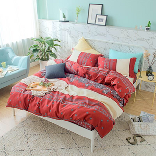 Bộ chăn ga gối cotton thô HQ đã trần bông