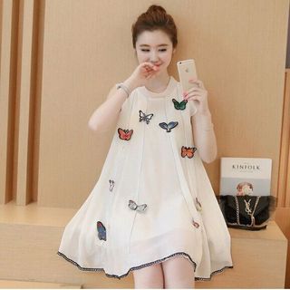 đầm suông chiffon kết bướm thời trang