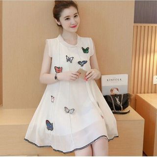 đầm suông chiffon kết bướm thời trang