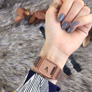 Đồng hồ Casoi dây inox máy nhật
