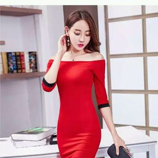 Đầm ôm body viền đen