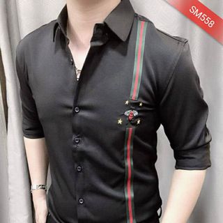 Áo Sơ Mi Thêu Họa Tiết Tay Dài