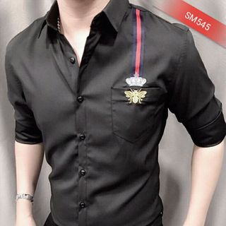 Áo Sơ Mi Thêu Họa Tiết Tay Dài