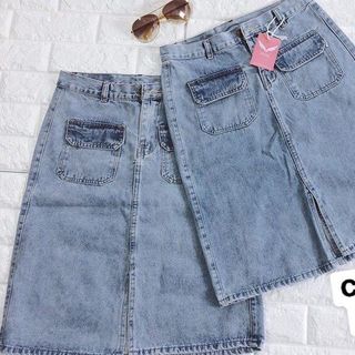 Chân váy dài phối túi hộp