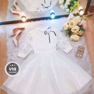 ĐẦM XÒE CÔNG CHÚA KÈM HOA ĐẸP Y HÌNH