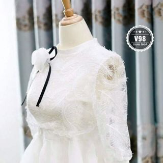ĐẦM XÒE CÔNG CHÚA KÈM HOA ĐẸP Y HÌNH