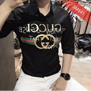 Áo Sơ Mi In Sọc/Họa Tiết Tay Dài