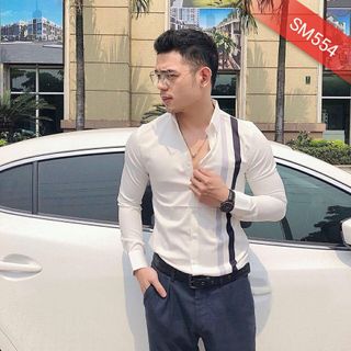 Áo Sơ Mi In Sọc/Họa Tiết Tay Dài