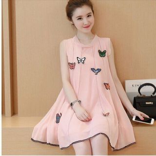 đầm suông chiffon kết bướm