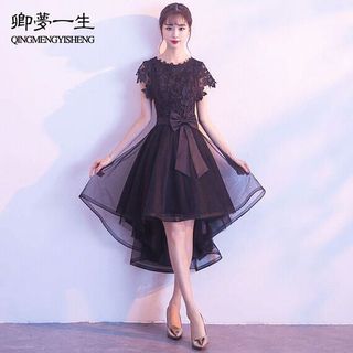 ĐẦM XÒE ĐUÔI TÔM REN THÊU MÀU ĐEN