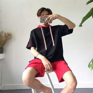 ÁO UNISEX TAY LỠ PHỐI NÓN