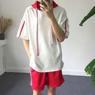 ÁO UNISEX TAY LỠ PHỐI NÓN