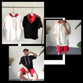 ÁO UNISEX TAY LỠ PHỐI NÓN