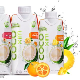 Thùng 12 hộp nước dừa Cocoxim Tắc 330ml
