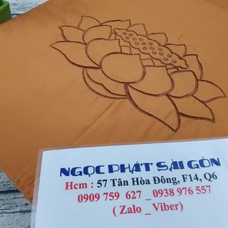 Nệm Ngồi Thiền Thêu Sen Màu Vàng Nghệ