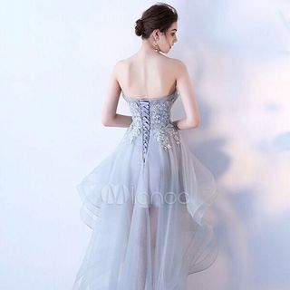 ĐẦM XÒE CUP XẾP ĐUÔI TÔM XÒE PHỒNG 3 TẦNG RẤT ĐẸP MÀU XÁM