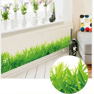 Decal trang trí chân tường cỏ xanh